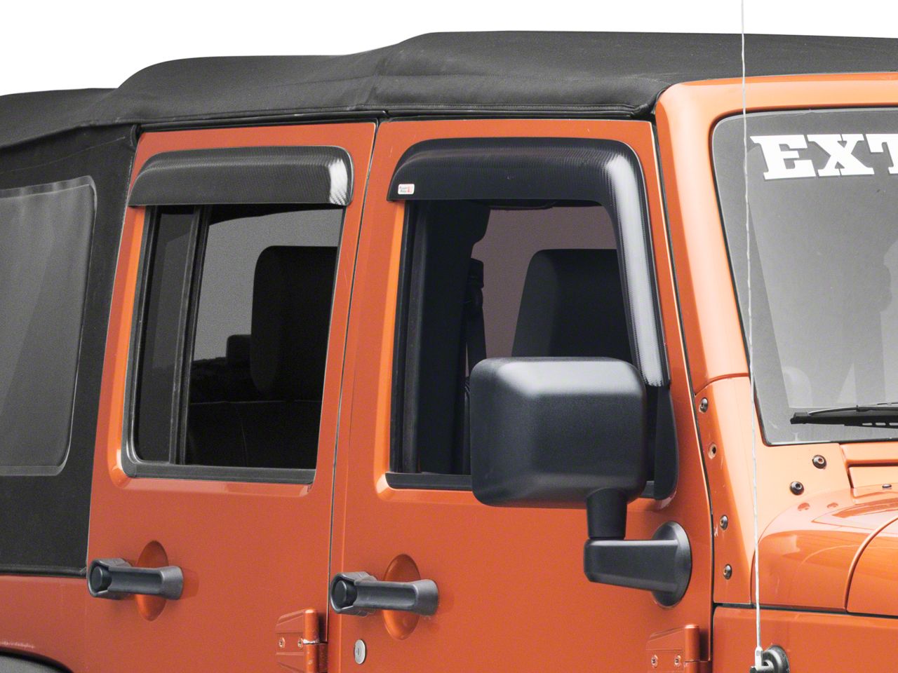 Details about   Rugged Ridge Carbon Fiber Window Rain Deflector For 07-18 Jeep Wrangler JKU 4 DR